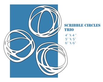 SCRIBBLE CIRCLES TRIO Stencils Masks- (made to order)