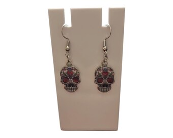 Handmade Sugar Skull Earrings – Day of the Dead Inspired Jewelry