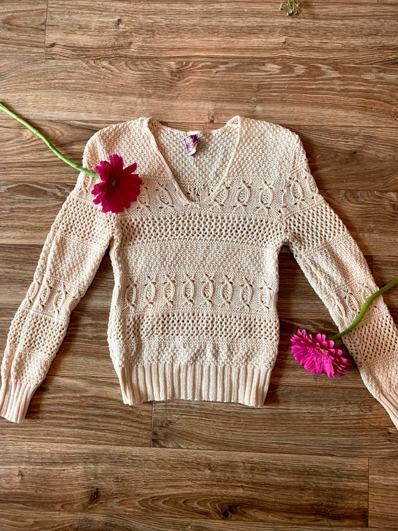 1970's Crochet Knit Sweater