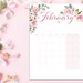 Printable Calendar 2025 Pink &amp; Purple Roses Monthly Calendar - Etsy