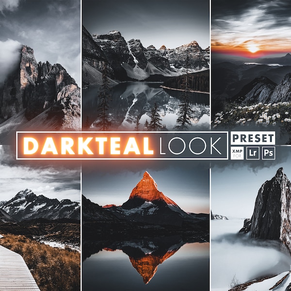 DARK TEAL Preset | XMP-Files for Lightroom and Camera Raw | Moody Presets, Outdoor Presets, dark photo filter