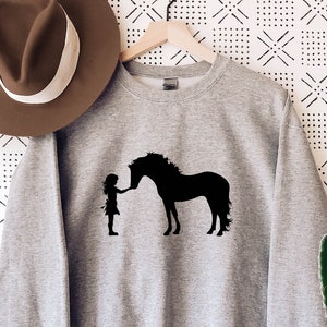 Horse Lover Sweatshirt, Horse And Girl Crewneck Sweatshirt, Horse Owner Gift, Animal Lover Sweatshirt, Equestrian Gift, Horse Lover Gift