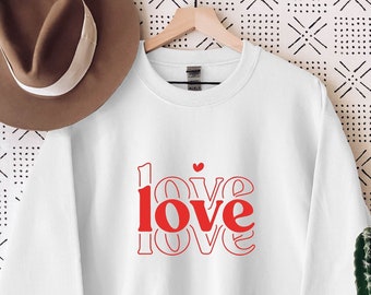 Sudadera de amor para San Valentín, Sudadera de amor, Camiseta del Día de San Valentín, Regalo para esposa, Regalo para ella, Sudadera de amor linda, Sudadera de corazón para mujer