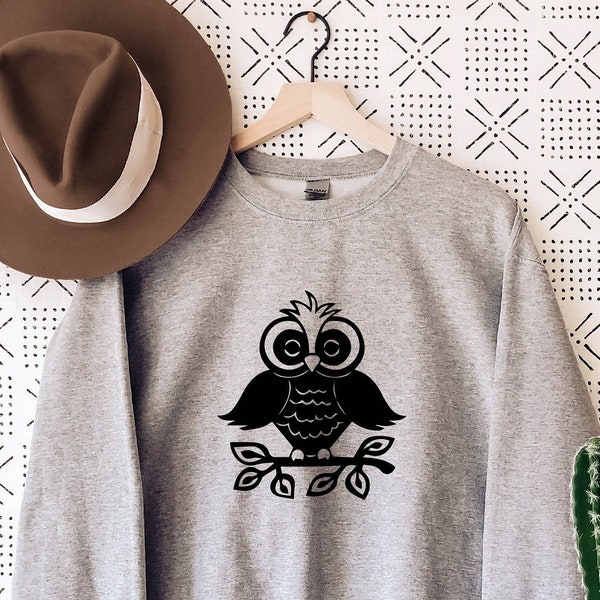 Cute Owl Sweatshirt, Owl Cute Animal Sweatshirt, Animal Lover Sweater for Women, Gift for Animal Lover, Cutie Owl Sweater,Lovely Owl Hoodies