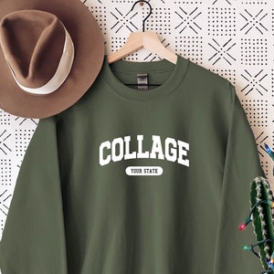 Custom College State Sweatshirt: Personalized University City Gift