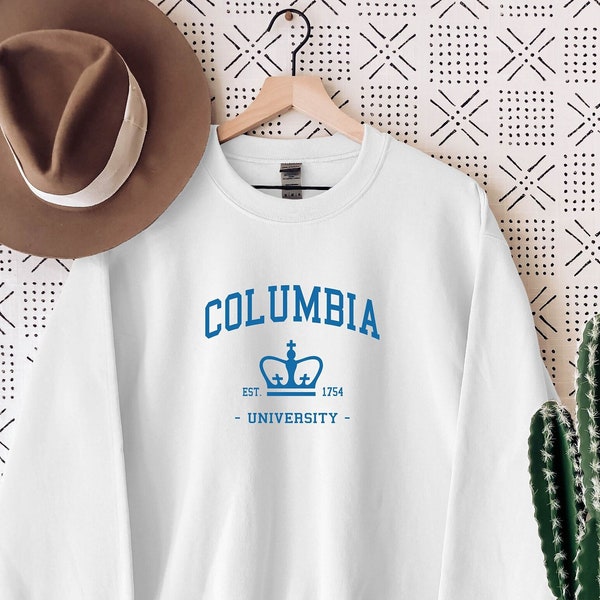 Sweat-shirt Université Columbia, Columbia University Est 1754 étudiant, Sweat-shirt universitaire, Sweat-shirt universitaire personnalisé