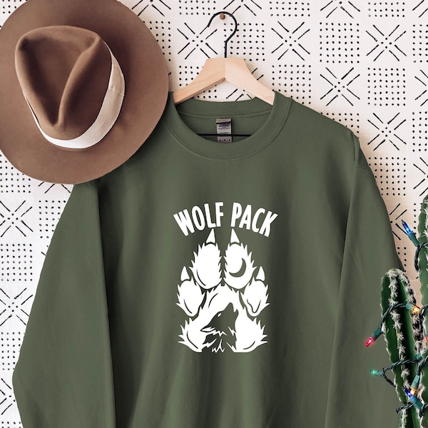 Wolf Pack Sweatshirt, Wolf Figure Sweatshirt Hoodies, Galaxy, Grey Wolf, Hunting Ground, Gift for Wolves Lover,A Wolf Story,Birthday Gift