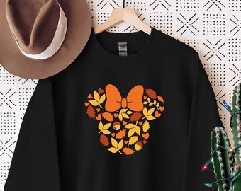 Felpa autunnale di Minnie Mouse, felpa di Halloween Disney, felpa autunnale di Minnie Mouse Disney, maglione autunnale Disney, maglione con zucca Disney