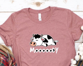 Moody Cow Shirt Gift For Cow Owner, Cow Lover Shirt, Animal Lover Gift, Farmer Shirt, Cute Cow Christmas Shirt, Cow Fan Gift, Cute Cow Tee