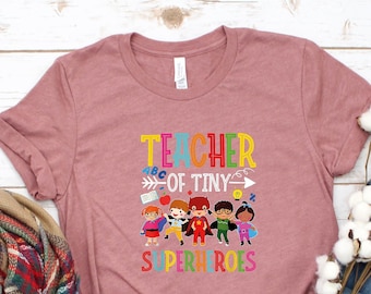 小さなスーパーヒーローの先生Tシャツ - 新学期Tシャツ