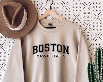 Boston Massachusetts Sweatshirt: Preppy Style Travel Gift