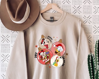 Felpa natalizia di Topolino e i suoi amici, felpa natalizia di Disneyland, maglietta natalizia per la famiglia, felpa natalizia di Topolino, maglione natalizio