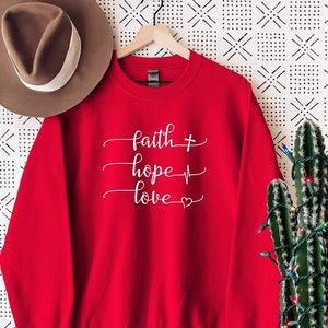 Faith Hope Love Sweatshirt Faith Hoodie Christian Shirts Women of Faith Sweatshirt Cute Faith Sweatshirt Hoodies for Women Fleece Etsy Ireland
