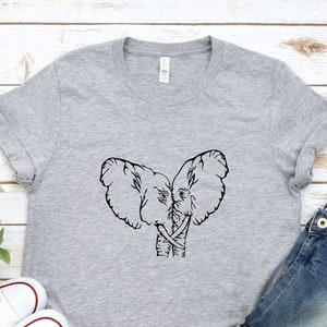 Hugging Elephants Tshirt, Elephants In Love T Shirt, Cute Elephant Shirt, Nature Lover Shirt, Animal Lovers Tee, Elephant Lover Gift For Her