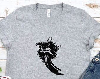 Grappige struisvogel-T-shirt, schattig struisvogel-T-shirt, emoe-shirt, grappig emoe-shirt, schattig vogelshirt, grappig dierenshirt, sarcastisch shirt, dieren cadeau voor haar