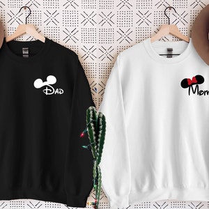 Disney Family Vacation Sweatshirt, Disney Mom Dad Custom Name, Magical Disney World, Family Hoodie For Disneyland, Pocket Size Disney Family