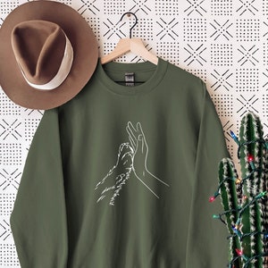 Paw And Hand Sweatshirt, Dog Lover Sweater, Dog Paw Animal Lover Sweatshirt, Gift For Dog Lover, Pet Lover, Dog Owner Gift,High Five Sweater