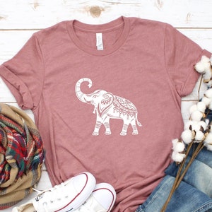 Cute Elephant Shirt, Mandala Elephant Shirt, Floral Elephant Shirt, Nature Lover Shirt, Animal Lovers Shirt, Elephant Lover, Gift For Her