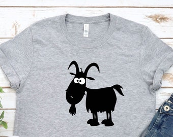 Maglietta con capra, Maglietta per amanti delle capre, Magliette con capra, Maglietta con capra tagliata, Maglietta con animali da fattoria, Regalo per amanti delle capre, Maglietta da ragazza di fattoria, Regalo per amanti degli animali
