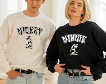 Couple Disney Sweatshirt, Minnie Mickey Matching Sweatshirt,Matching Sweatshirt, Disneyland Apparel, Gift Idea For Couples, Couple Sweater