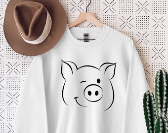 Cute Pig Sweatshirt, Pig Farmer Sweater, Gift For Pig Owner, Piggy Sweater, Animal Lover Hoodie, Pig Owner Sweater, Pig Lover Gift Hoodie