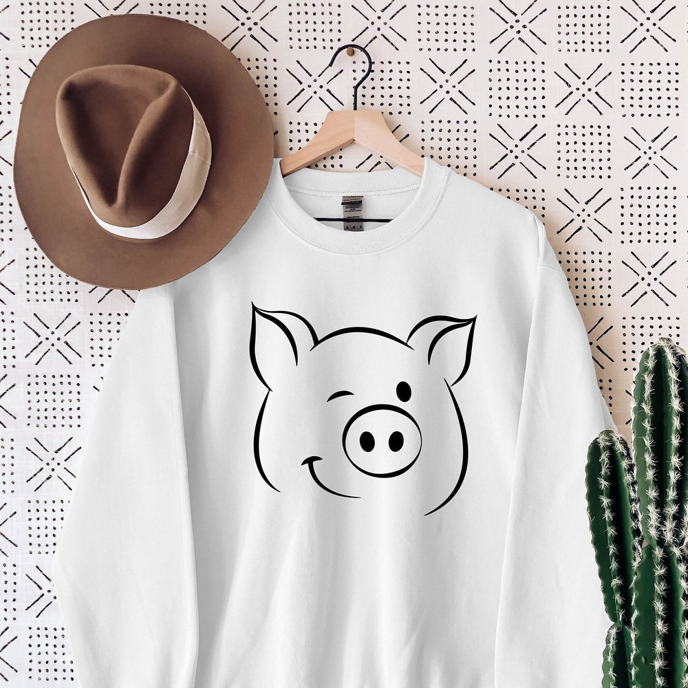 Piggy Sweater,Cute Pig Sweatshirt, Pig Owner Sweater, Animal Lover Hoodie, Pig Lover Gift Hoodie, Pig Farmer Sweater, Gift For Pig Owner Livingmall