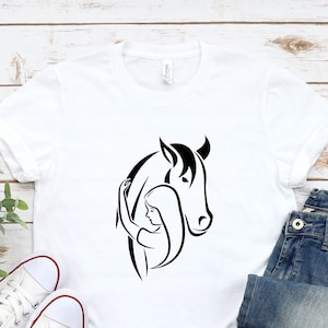 Horse And Girl Shirt, Horse Lover Gift, Equestrian Shirt, Animal Lover Shirt, Horse Lover Shirt, Equestrian Gift, Gift for Woman Horse Shirt