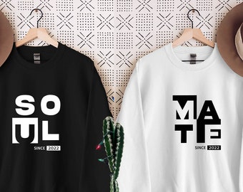 Soul Mate Since Sweatshirt: Custom Matching Couple Sweater
