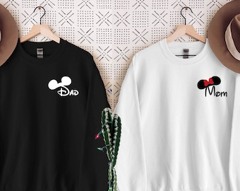 Disney Family Vacation Sweatshirt, Disney Mom Dad Custom Name, Magical Disney World, Family Hoodie For Disneyland, Pocket Size Disney Family