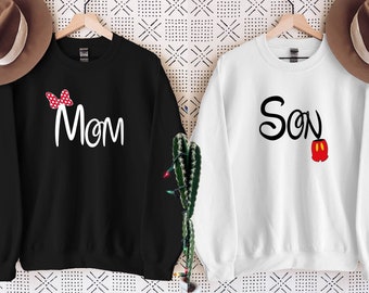Disney moeder zoon sweater, aangepaste Disney familie vakantie sweatshirt, Disney reis sweater, Disney familie sweater, Disney bijpassende trui