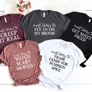 Most Likely To Halloween Shirt, Family Halloween TShirt, Custom Halloween Matching Shirt, Halloween Party Tee, Family Halloween Group TShirt