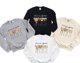 Personalized Wildflower Garden Sweatshirt: Grandma's, Mom's, Nanny's, Mimi's