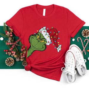Feeling Extra Grinch Today Shirt, Grinchmas New Year Faux Crochet Yarn Shirt, Christmas Grinch Shirt, Christmas Funny Grinch Christmas Shirt