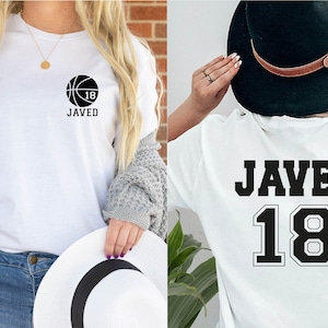Maglietta da basket personalizzata, maglietta da basket personalizzata, maglietta per il giorno della partita, maglietta per mamma che ama il basket, maglietta con il nome della squadra di basket, regalo per gli amanti del basket