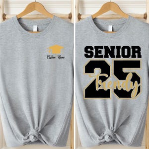 Personalized Senior 2025 Front-Back Custom Name Graduation Shirts, Class of 2025 Graduation Party Gift, Graduation 2025 Shirt Graduate Shirt