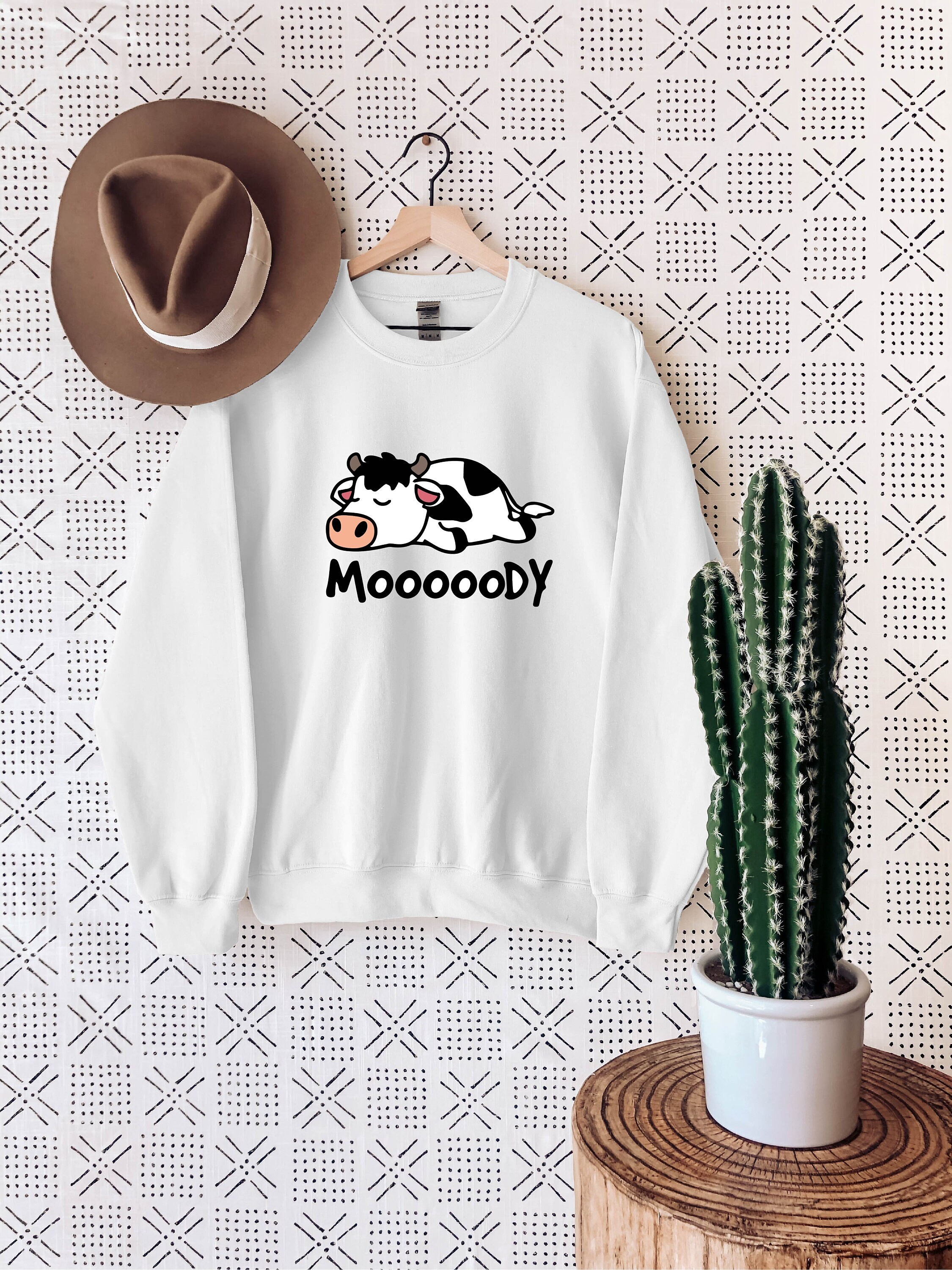 Cow moody sweatshirt hotsell