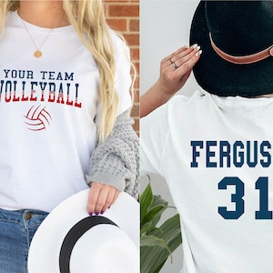 Custom (Your Team) Volleyball Shirt, Personalized Volleyball Team Name Shirt, Front and Back Volleyball Player Shirt,Volleyball Season Shirt