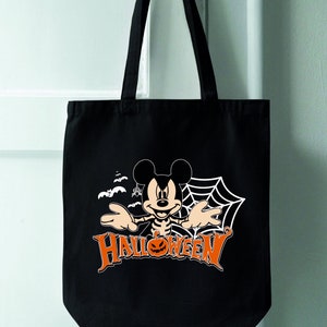 Disney Mickey Halloween Season Tote Bag, Trick or Treat Shopping Gift for Kids Bag, Halloween Tote bag, Custom Tote Bag, Trick or Treat Bags