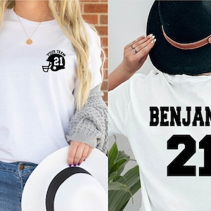 Camiseta personalizada para a temporada de futebol, camiseta personalizada com seu nome e número, camiseta para jogo de futebol para homens/mulheres, presente de aniversário, camiseta para mãe do futebol