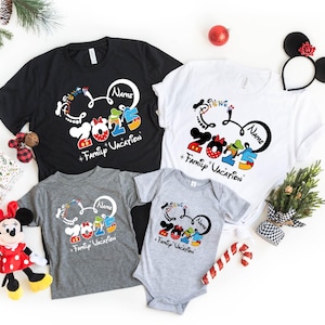 2025 Custom Name Disney Family Vacation Shirt, Disney Family Matching T-Shirt, Personalized Disney Trip, Disneyworld Matching Mickey Minnie