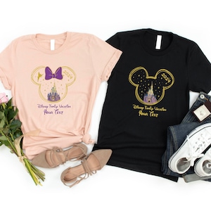 Custom Disney Castle Family Vacation 2025 Shirt, Disney Family Matching Shirt, Personalized Disney Trip, Disneyworld Matching Mickey Minnie