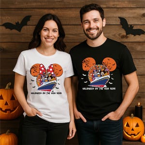 Halloween On The High Seas 2025 Mickey & Friends Halloween Halloween Cruise Trip Shirt, Halloween on the High Seas, Disney Cruise Family tee
