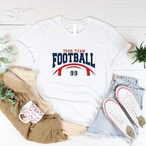 Camiseta personalizada para a temporada de futebol do seu time, camiseta personalizada com seu nome e número, camisa de jogo de futebol para homens/mulheres, presente de aniversário, mãe do futebol