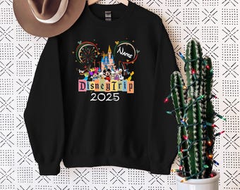 Aangepaste naam Disney Trip 2025 Mickey and Friends-sweatshirt, Disney Friends-sweatshirt, Mickey & Co-hoodie, Disneyland Disney Group-sweater