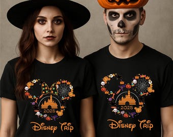 Custom Disney Trip Halloween 2026 Mickey Minnie Shirts, Disney Family Matching Shirt, Disney Halloween Trip Tee,Disney Couple Halloween Gift