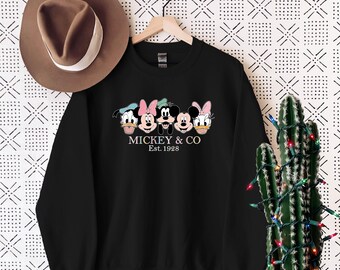 Felpa Disney, Felpa Mickey & Co Mickey And Friends, Felpe Mickey CO 1928 Felpe con cappuccio per bambini e adulti Regalo per la famiglia di Mickey Friends