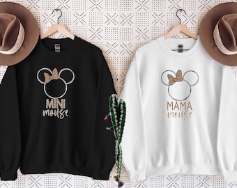 Mickey Mama and Her Mini Sweatshirt, Mother's Day Gift, Disney Mom and Daughter Sweater, Lovely Mama and Her Girl,Disneyland With Mom Hoodie