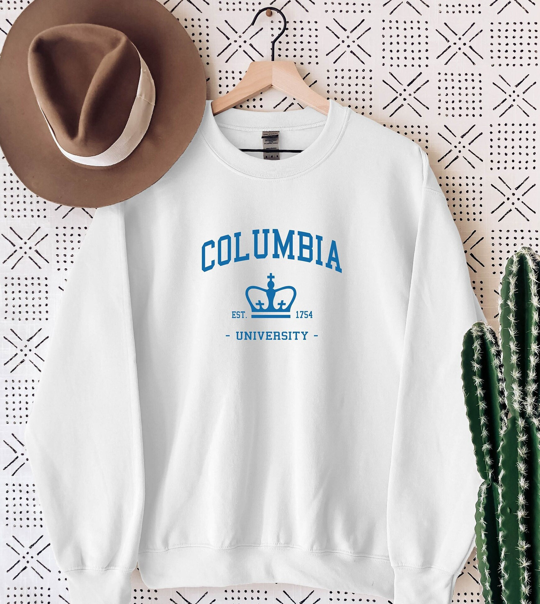 Columbia University Embroidered College Crewneck Sweatshirt - Trends Bedding