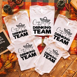 Camisetas a juego para beber del Cinco de Mayo para familiares y amigos, diseños divertidos y personalizables para la fiesta mexicana del Cinco de Mayo, camiseta de tequila