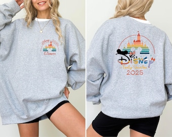 Sudadera Disney 2025, sudadera Disney personalizada, sudadera familiar, sudadera para viaje a Disney 2025, suéter familiar Disney para vacaciones Disney